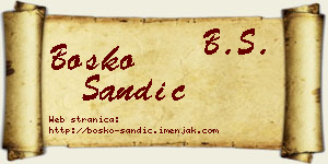 Boško Sandić vizit kartica